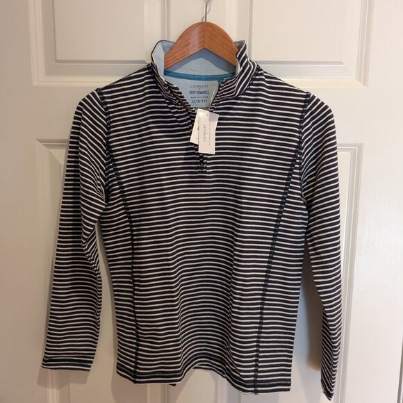 NWT Kid's Crewcuts Navy White Striped Performance Pullover Sweatshirt - Picture 12 of 13